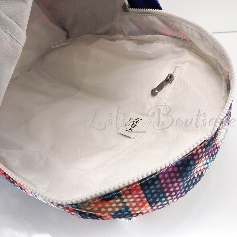 NWT New Kipling BP4391 Ezra Travel Bag Backpack Polyester Radiant Zoom Multi 129 - Picture 7 of 11